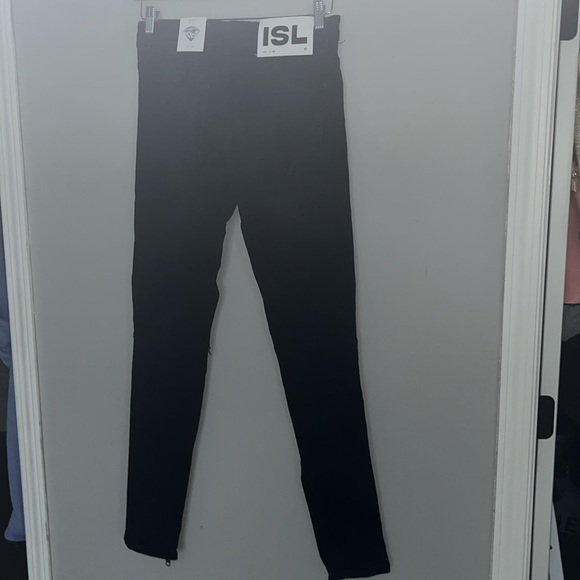 NWT Black Island Gangs Of Street Skinny Moto Cross Sport Distressed Jeans W Zip - Picture 11 of 15